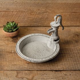 Rustic Water Pump Soap Dish Holder - Vintage Farmhouse Bathroom Decor