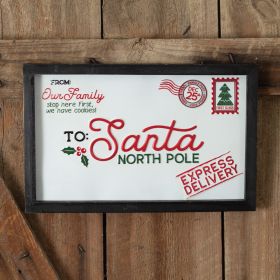 Send Letters to Santa Claus Wall Sign - Perfect for Christmas Decor