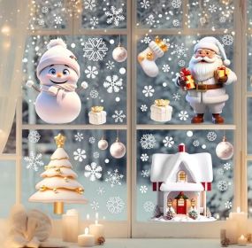 4PCS Christmas Window Stickers Santa Claus Static Window Stickers