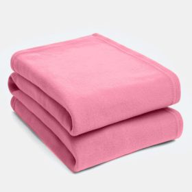 Warm Polar Fleece Blanket Throw Lightweight Soft for Sofa Bed Bedspread Pets Camping Plain Fuchsia 50x60 inch