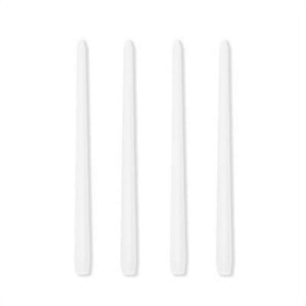 SSENERY 12" Unscented Taper Candles in 35 Colors (4-Pack) for Home Decor & Weddings - White