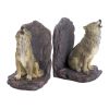 Unique Howling Wolf Bookends for Home Decor