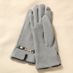 Womens Winter Warm Gloves With Sensitive Touch Screen Texting Fingers; Fleece Lined Windproof Gloves (Color: Grey)