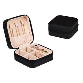 Travel Jewelry Box Organizer Travel Jewelry Case (Color: black)