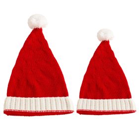 Autumn And Winter Parent-Child Wool Christmas Hat Single Ball Acrylic Baby Mother Warm Knit Hat (size: S)