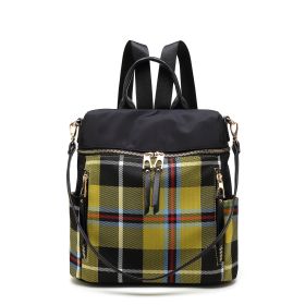 MKF Collection Nishi Plaid Backpack Women by Mia K (Color: Mustard, Material: Vegan Leather)