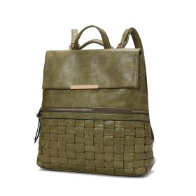 MKF Collection Alba Women Convertible Backpack Bag Vegan Leather Bookbag Handbag Travel Daypack Bag By Mia K (Color: Sage Green, Material: Vegan Leather)